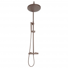 Orbit Core Thermostatic Bar Mixer Shower with Shower Kit and Fixed Head - Brushed Bronze