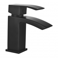 Orbit Descent Mono Basin Mixer Tap with Push Button Waste - Matt Black