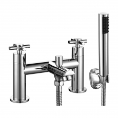 Orbit Exo Bath Shower Mixer Tap Pillar Mounted with Kit and Wall Bracket - Chrome