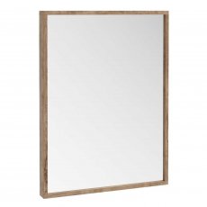 Orbit Illumo Bathroom Mirror 600mm H x 800mm W - Rustic Oak