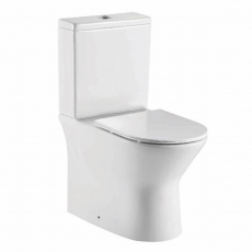 Orbit Life Fully Back to Wall Close Coupled Rimless Toilet Push Button Cistern - Soft Close Seat