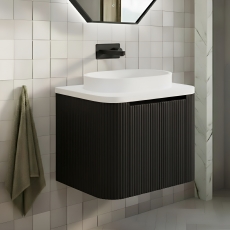 Orbit Linea Curve 1-Drawer Wall Hung Vanity Unit with Basin 600mm Wide
