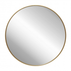 Orbit Macie LED Bathroom Mirror with Demister Pad 600mm Diameter - Brushed Brass