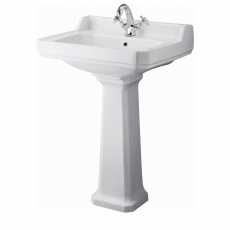 Orbit Harrogate Basin and Full Pedestal 600mm Wide - 1 Tap Hole