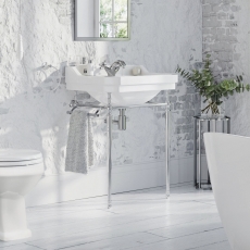 Orbit Harrogate Basin with Washstand 600mm Wide - 1 Tap Hole