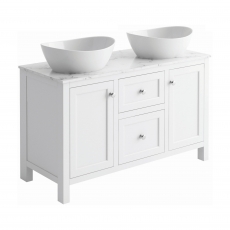 Orbit Harrogate Montpelier Vanity Unit with Worktop 1200mm Wide and Two Countertop Basin