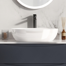 Orbit Neo Sit-On Countertop Basin 560mm Wide - 0 Tap Hole