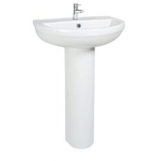 Orbit Omni Basin with Full Pedestal 500mm Wide - 1 Tap Hole