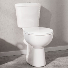 Orbit Pronto Close Coupled Toilet with Push Button Cistern - Soft Close Seat