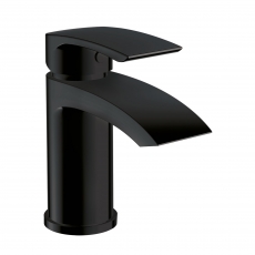 Orbit Reno Mono Basin Mixer Tap with Push Button Waste - Matt Black