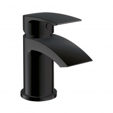 Orbit Reno Mini Mono Basin Mixer Tap with Push Button Waste - Matt Black