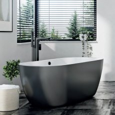Orbit Riviera Noire Freestanding Bath 1655mm x 750mm - Matt Black Base