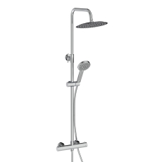 Orbit Round Rigid Riser Shower Kit with Fixed Head and Shower Handset - Chrome