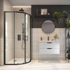 Orbit S6 Black Quadrant Shower Enclosure - 6mm Glass