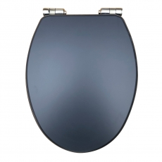 Orbit Vinyl Wrap MDF Soft Close Toilet Seat with Top Fix - Indigo Blue