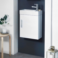 Orbit Verona Wall Hung 1-Door Vanity Unit with Basin 400mm Wide - White
