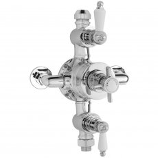 Nuie Beaumont Traditional Exposed Shower Valve Triple Handle - Chrome