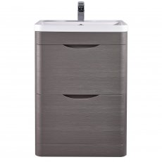 Nuie Eclipse Floor Standing 2-Drawer Vanity Unit with Basin-1 600mm Wide - Midnight Grey