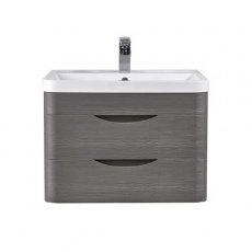 Nuie Eclipse Wall Hung 2-Drawer Vanity Unit with Basin 600mm Wide - Midnight Grey