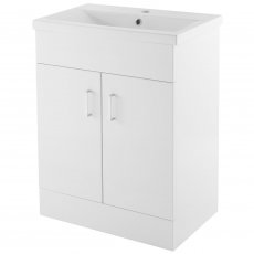 Nuie Eden Floor Standing 2-Door Vanity Unit with Basin-2 600mm Wide - Gloss White