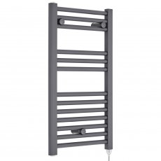 Nuie Round Bar Electric Heated Towel Rail 720mm H x 400mm W - Anthracite
