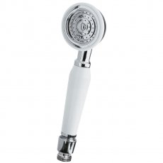 Nuie Small Traditional Shower Handset - White/Chrome