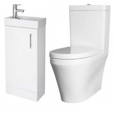 Nuie Bathroom Suite with Floor Standing Vanity Unit 400mm - 1 Tap Hole