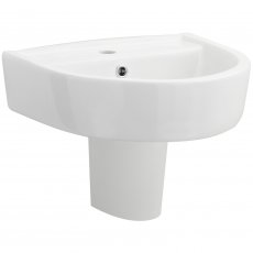 Nuie Provost Basin and Semi Pedestal 520mm Wide - 1 Tap Hole