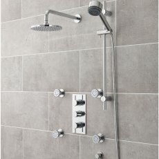 Nuie Quest Concealed Shower Mixer with Slider Rail Kit Fixed Head and Body Jets - Chrome