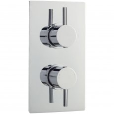 Nuie Quest Rectangular Concealed Shower Valve with Diverter Dual Handle - Chrome