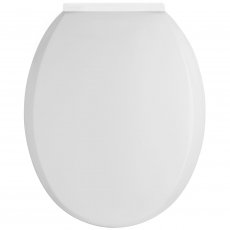 Nuie Round Thermoplastic Top Fixing Toilet Seat with Soft Close Hinges - White