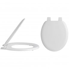 Nuie Traditional Wooden Toilet Seat with Plastic Hinges - White