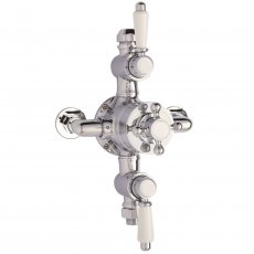 Nuie Victorian Exposed Shower Valve Triple Handle - Chrome