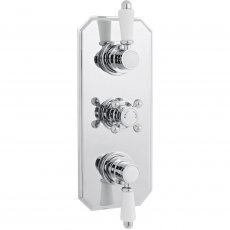 Nuie Victorian Concealed Thermostatic Shower Valve Triple Handle - Chrome