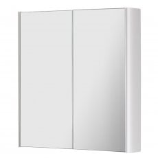 Prestige Arc 2-Door Mirror Bathroom Cabinet 600mm H x 500mm W - Gloss White