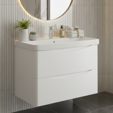 Prestige Arc 800mm 2-Drawer Wall Hung Vanity Unit