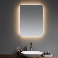 Prestige Calcot Infra-Red Rounded Edges Bathroom Mirror 500mm H x 700mm W