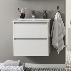 Prestige City 600mm 2-Drawer Wall Hung Vanity Unit
