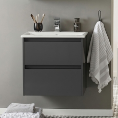 Prestige City 800mm 2-Drawer Wall Hung Vanity Unit