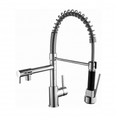 Prestige Kitchen Sink Mixer Tap With Dual Pull Out Spray - Polished Chrome