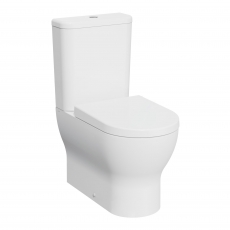 Prestige Eklipse Round Closed Back Close Coupled Rimless Toilet With Push Button Cistern - Soft Close Seat