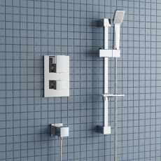 Prestige Element Option 1 Thermostatic Concealed Shower Valve with Adjustable Slide Rail Kit - Chrome
