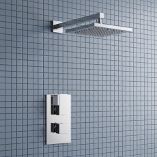 Prestige Element Option 2 Thermostatic Concealed Shower Valve with Fixed Shower Head and Arm - Chrome