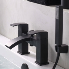 Prestige Fiuto Nero Bath Shower Mixer Tap Pillar Mounted - Black