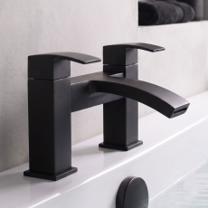 Prestige Fiuto Nero Bath Filler Tap Pillar Mounted - Black