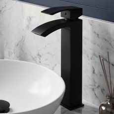 Prestige Fiuto Nero Tall Mono Basin Mixer Tap - Matt Black