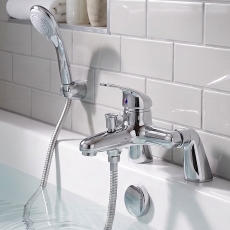 Prestige G4K Bath Shower Mixer Tap Pillar Mounted - Chrome