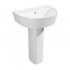 Prestige Genoa Round Basin with Full Pedestal 580mm Wide - 1 Tap Hole