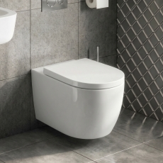 Prestige Genoa Round Rimless Wall Hung Toilet (inc Soft Close Seat)