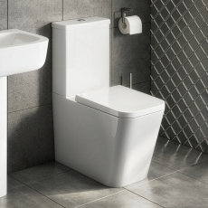 Prestige Genoa Square Rimless Fully Back to Wall Close Coupled Toilet (inc Soft Close Seat)